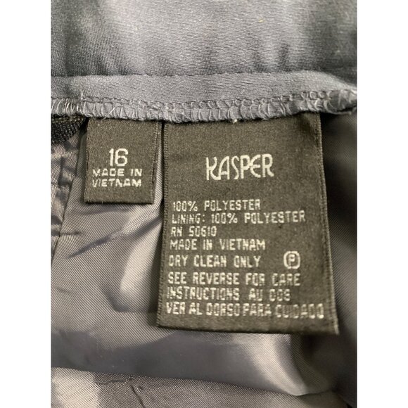 Kasper Zip Relaxed 2-Piece Gray Pant Suit Size 16 Cuffable HR Wide Leg 7636 GUC - Picture 7 of 15